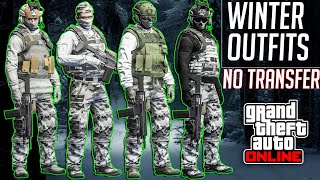 GTA 5 Online Winter Military Outfits After Patch 158 Clothing Glitches Not Modded Christmas [upl. by Rinee]