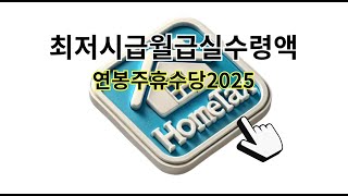 최저시급 월급 실수령액 연봉주휴수당 2025  최저시급계산기 [upl. by Acino604]