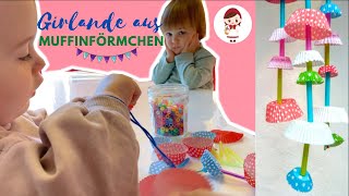 Girlande aus Muffinförmchen  FASCHINGSDEKO MIT MUFFINFÖRMCHEN DIY  PARTYGIRLANDEN selber machen [upl. by Eelak]