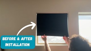 How to Install Window Blinds Without Drilling Into Your Wall  Cordless Blackout Pleated Blinds [upl. by Esom520]