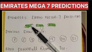 EMIRATES DRAW MEGA 7 PREDICTION  Upcoming Emirates draw MEGA 7 prediction 25082024 [upl. by Fowler]