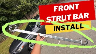 Front Strut Bar Install  Tower Brace  Megan Racing  Bagged Mazda 6 [upl. by Cumings]