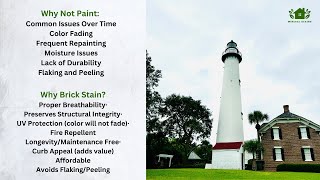 Historic Lighthouse Reveals Why Paint Fails Masonry  St Simons Island Case Study brickstain [upl. by Arakahs]