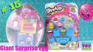 Shopkins Giant Surprise Egg 15 Opening  My Little Pony Disney Squinkies  PSToyReviews [upl. by Leahcir304]