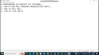 CODESYS V35 PLC programming How to add POU in the program [upl. by Enetsirk]