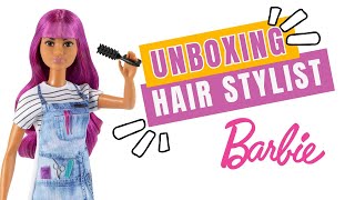 Unboxing And Review Barbie Hair Stlylist Salon barbiedoll [upl. by Adaha360]