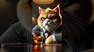 Two cats on a drinking a wine 🍷 cat catman catstory funny catlore cattales catmen sgorts [upl. by Inalej]