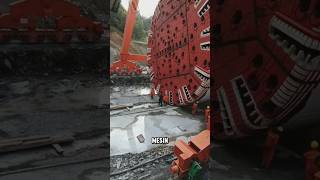 Mesin Bor Terowongan Raksasa Cara Kerja Tunnel Boring Machine TBM shorts [upl. by Akahs]