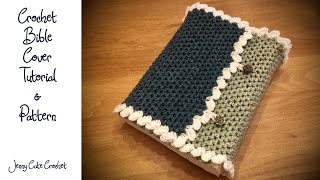 Crochet Bible Cover Tutorial amp Pattern  Wave Edging [upl. by Annaillil647]