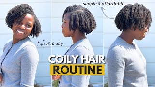 COILY Hair Routine 2024  products technique weekinhair [upl. by Erdnassak338]