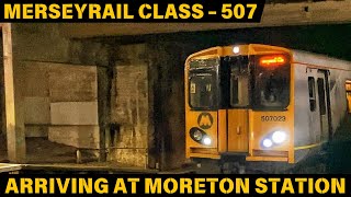 Mersey Rail Arrival at Moreton and Departure to Liverpool  train station trainspotting journey [upl. by Zahara]