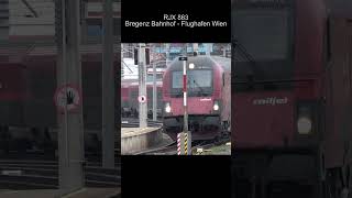 RJX 863 Bregenz Bahnhof  Flughafen Wien Bahnhof [upl. by Nosnar]