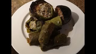 CYPRUS KOUPEPIA AND GEMISTA HOW TO COOK  CYPRUS STUFFED VINE LEAVES AND STUFFED VEGETABLES [upl. by Weber]