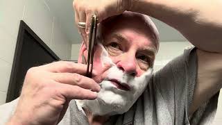 STRAIGHT RAZOR SHAVING WITH LONGHAULTANKER 333 [upl. by Parsaye604]