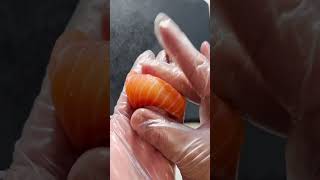 How to make Salmon Nigiri Sushi shorts sushi salmon [upl. by Anemix923]