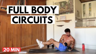 20 Min Circuit Training At Home  Full body HIIT Workout [upl. by Dustan212]