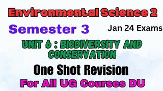 Unit 6  Biodiversity And Conservation l One Shot Revision l Environmental Science l Semester 3 l [upl. by Shieh]