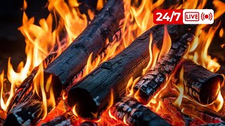 🔥 Cozy Fireplace 4K LIVE 247 Fireplace with Crackling Fire Sounds Christmas Fireplace 2024 [upl. by Netsirhk]