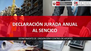 PASO A PASO Así se presenta la Declaración Jurada 2019 al Sencico [upl. by O'Meara997]