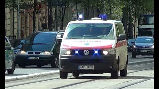 Prague private medical transport ambulance responding wail phaser CZ  1182016 [upl. by Betthezul451]