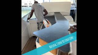 Professional Natural Stone Restoration on Yachts in Miami stonerestoration yacht [upl. by Llenrub]