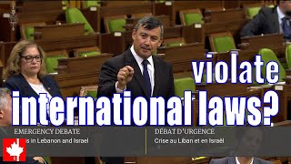 Ive seen no credible reports of Israels violating international laws says Michael Chong [upl. by Anatsirhc]