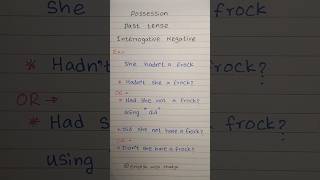 Interrogative negative in quotpossessionquot past tense 💯🤔✅ english learning education foryou fyp [upl. by Stilla]