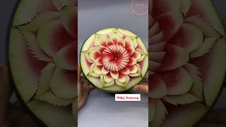 How To Carve Watermelon  Watermelon Leaf  Vegetable Carving  Fruit Carving shortstrending tamil [upl. by Odinevneib]