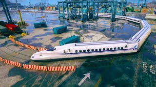 SHINKANSEN N700A running at the Abandoned Railroads with 2 Trains 2 Tracks  Grand Theft Auto V [upl. by Acirema]