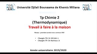 Tp chimie 2 thermodynamique [upl. by Ardnasxela]