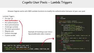 Cognito User Pools  Lambda Triggers  AWS Course [upl. by Yrffoeg]