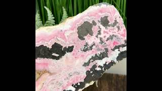 Peruvian Rhodonite Slice with Stand Healing Crystal Slab 538g [upl. by Romie]