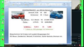 kostenVergleich 100km Verbrenner vs E auto [upl. by Aman]