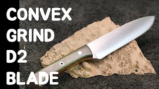 CONVEX GRIND D2 BLADE KNIFE MAKING FEAT CLARYX METAL WORKS ROTARY PLATEN [upl. by Evalyn298]