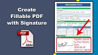 How to create a fillable pdf with signature using Adobe Acrobat Pro DC [upl. by Anh]