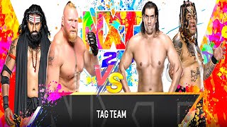 WWE 2K24  Veer Mahaan  Brock Lesnar vs The Great Khali  Umaga  Tag Team Match at NXT 2  PS5 [upl. by Obe]