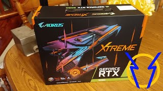 GIGABYTE AORUS NVIDIA GeForce RTX 3090 XTREME 24GB Video Card GVN3090AORUS X24GD Unboxing [upl. by Adlin]