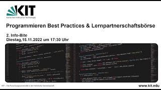 Programmieren Best Practices amp Lernpartnerschaftsbörse – 15112022 [upl. by Ostraw]