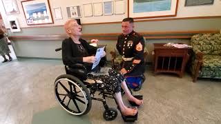 The Saluting Marine visits a USN Vet at a VA Hospice Center [upl. by Dorr]