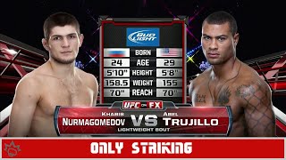 Khabib Nurmagomedov vs Abel Trujillo but its only striking  MMA GOATS [upl. by Nolek]