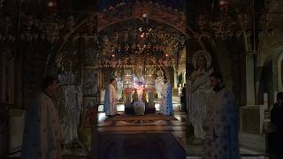 Bishop Aristarchos sending blessings to Christians from Golgotha at the Holy Sepulcher Jerusalem [upl. by Fabrianna677]