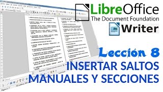 Tutorial LibreOffice Writer  0840 Insertar saltos manuales y secciones [upl. by Adaurd]