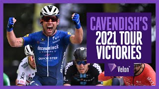 Mark Cavendishs 2021 Tour de France wins  Cycling  Velon [upl. by Omari]