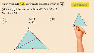 En un triángulo ABC se traza la bisectriz interior AE «E» en BC  tal que AE  BE  AC [upl. by Avitzur]