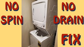 How To Repair  GE Stackable Washer Dryer Combo not Spinning or Draining [upl. by Eninahs]