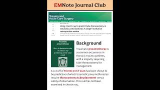 CXR Predicts Tube Thoracostomy for Pneumothorax [upl. by Aracot]