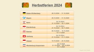 Herbstferien 2024 [upl. by Stricklan]