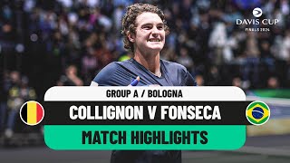 Raphael Collignon v Joao Fonseca Highlights  Belgium v Brazil Davis Cup 2024 Finals Group Stage [upl. by Roby]