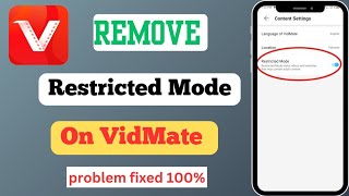 How To Remove Restricted Mode On VidMate  How to disable restricted mode on VidMate [upl. by Amak]