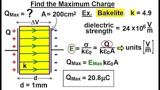 Physics  EampM Ch 391 Capacitors amp Capacitance Understood 24 of 27 Maximum Charge [upl. by Natehc]